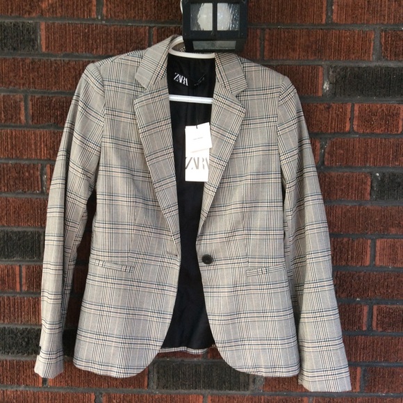 ZARA tailored plaid BLAZER - Picture 3 of 5